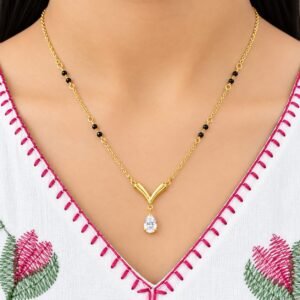 Anti-Tarnish Waterproof Stainless Steel Black Beads Mangalsutra