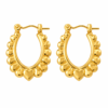 Veda Finery elegant gold beaded heart hoop earrings for women
