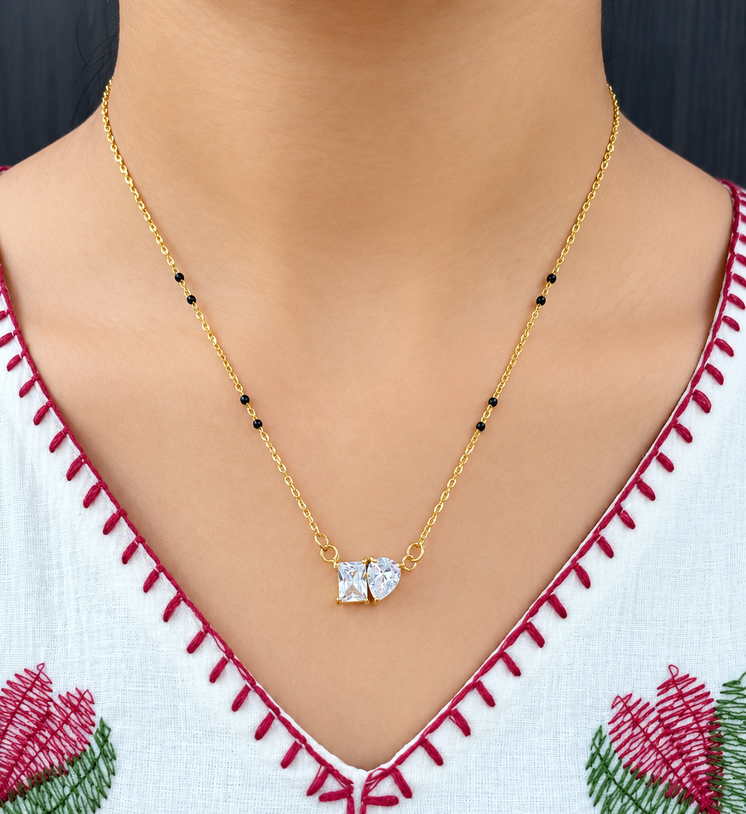 Stainless steel 18k gold pvd plated Mangalsutra